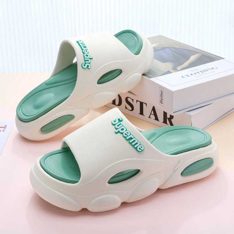 Slippers Men's Summer 2024 New Thick-soled Non-slip Super Soft Soft Sole Men's High-heeled Slippers Couple Home Sandals and Slippers