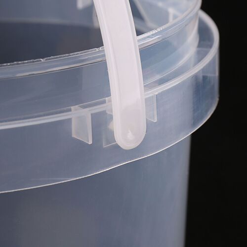 Plastic bucket food-grade sealed transparent handle milk tea packing round bucket thickened small water bucket 5L square bucket 5 liters