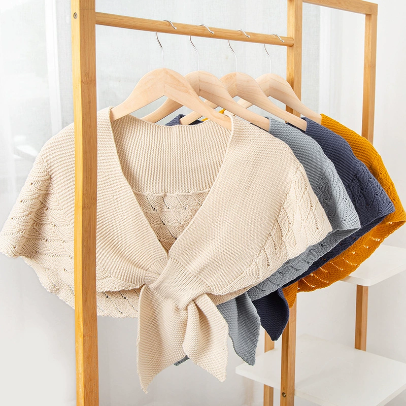 Knitted cloak, Korean style knitted shawl, soft acrylic/wool blend, 63 cm, multiple colors