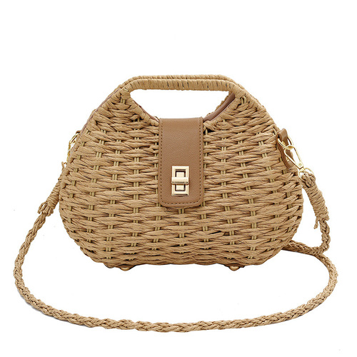 Summer Popular Beach Small Bags 2024 New Fashion Women's Handbag Grass Weave Bag High-End Style Versatile Crossbody Bag