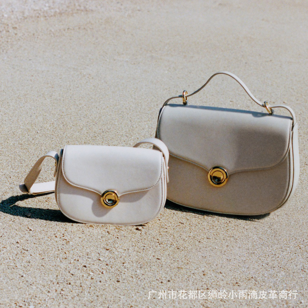 LP诺悠翩雅女包按扣翻盖包小牛皮单肩斜挎包2024新款马鞍包腋下包