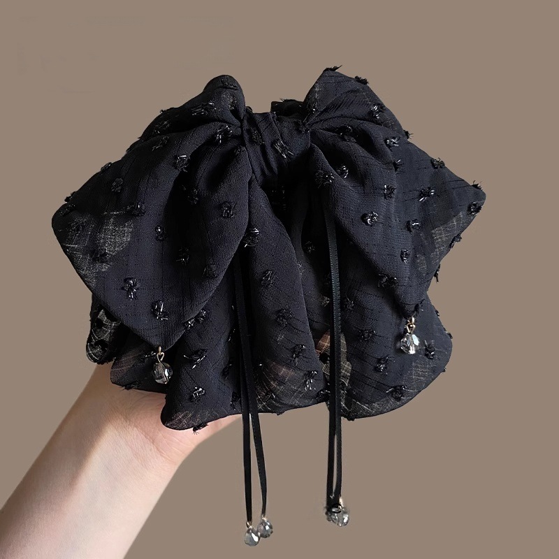 清风阙蝴蝶结马尾夹女精致头饰显发量亮片水钻吊坠飘带抓夹碎发