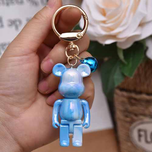 Creative Cartoon Acrylic Colorful Bear Keychain Fashion Car Bag Keychain Pendant Gift Wholesale