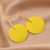 Metal brand yellow fashionable earrings, European style, simple and elegant design