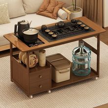 移动茶桌小茶台烧水壶一体家用茶水柜茶车茶桌边柜泡茶几沙发边g^