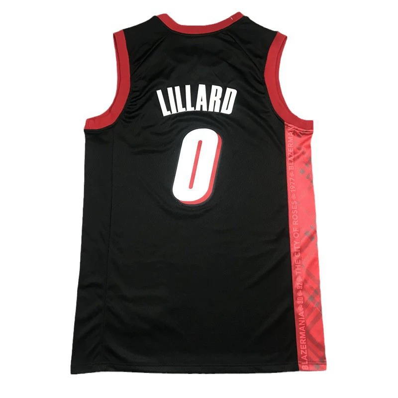 Вышитая баскетбольная майка Trail Blazers №0 Лиллард баскетбольная майка Trail Blazers