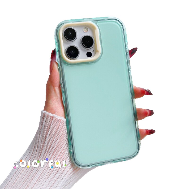 2-in-1アクリル大穴付き、16pro、Apple 13、15、14、17対応、ゼリー状ウェーブカラーのミラー仕上げスマホケース|undefined