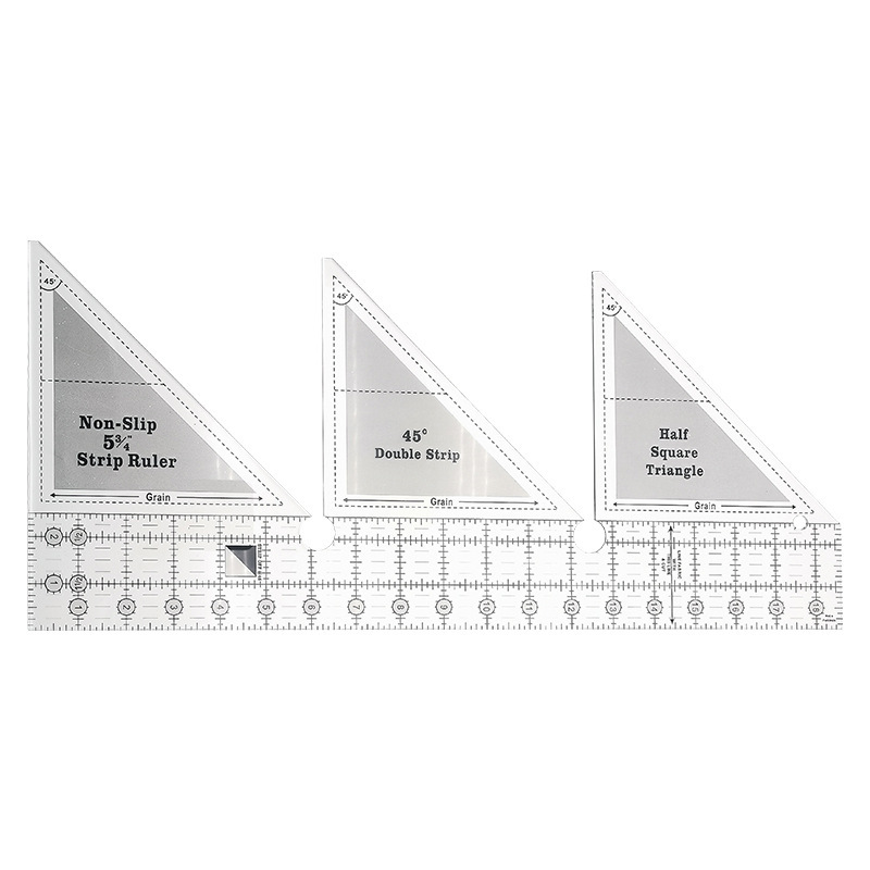 Diseño de prendas de vestir acrílico 90 ° regla de costura de tela de corte de tela doble regla de patrón de tela de corte
