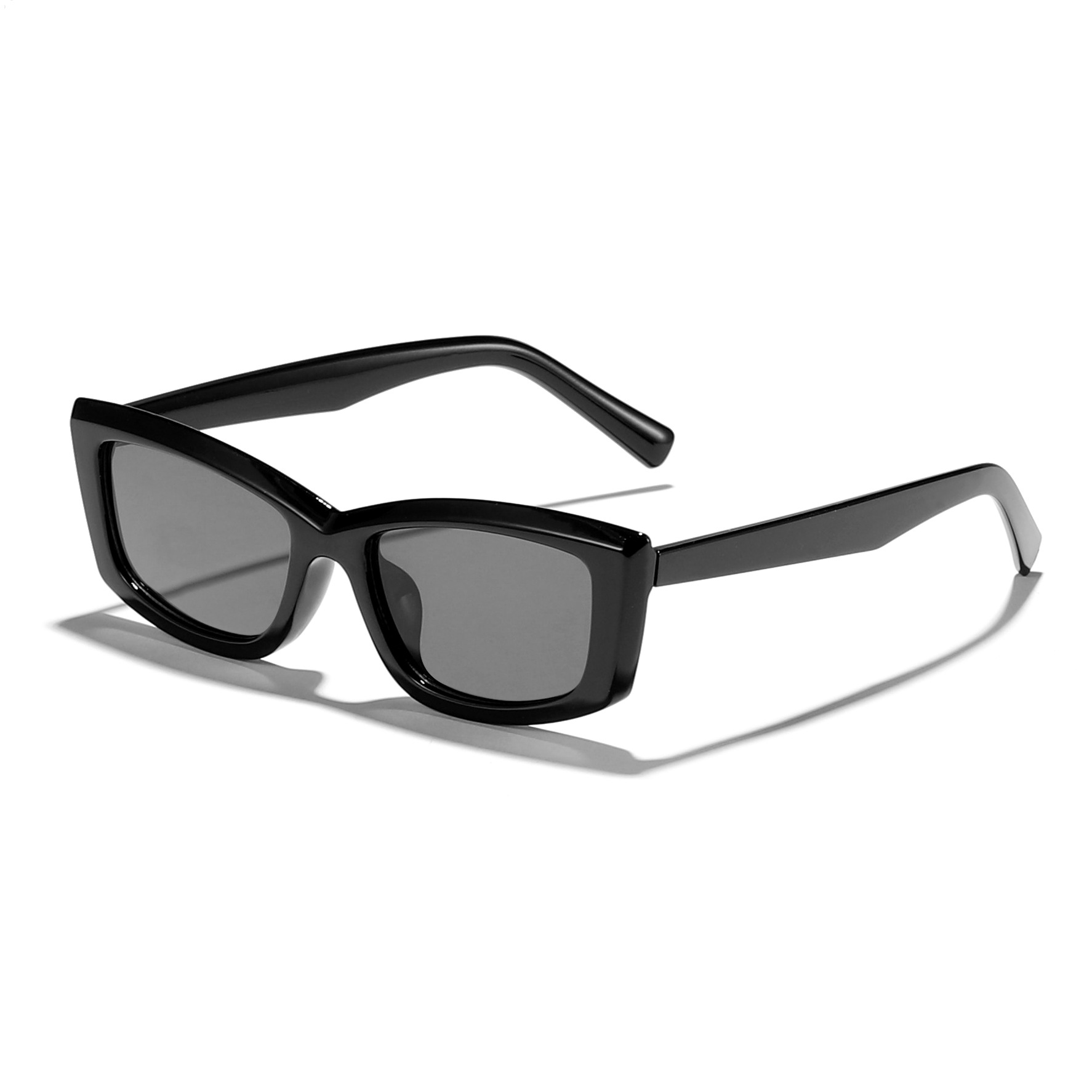 Nuevas gafas de sol rectangulares transfronterizas con ojos de gato para mujer, cara retro sin rostro, gafas de sol con protección UV