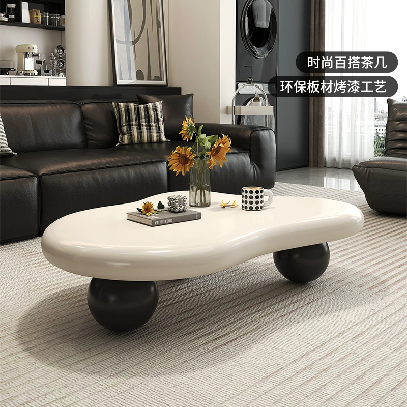 Журнальный столик в стиле лёгкой роскоши, современный минималистичный дизайнерский, высококачественный, для малогабаритной квартиры, нестандартной формы, для гостиной.