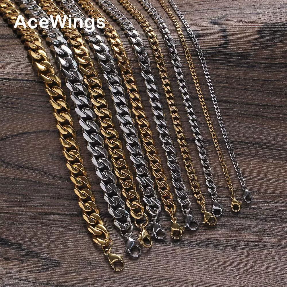 不锈钢 六面磨古巴链龙虾扣项链3mm5mm7mm9mm11mm古巴个性项链