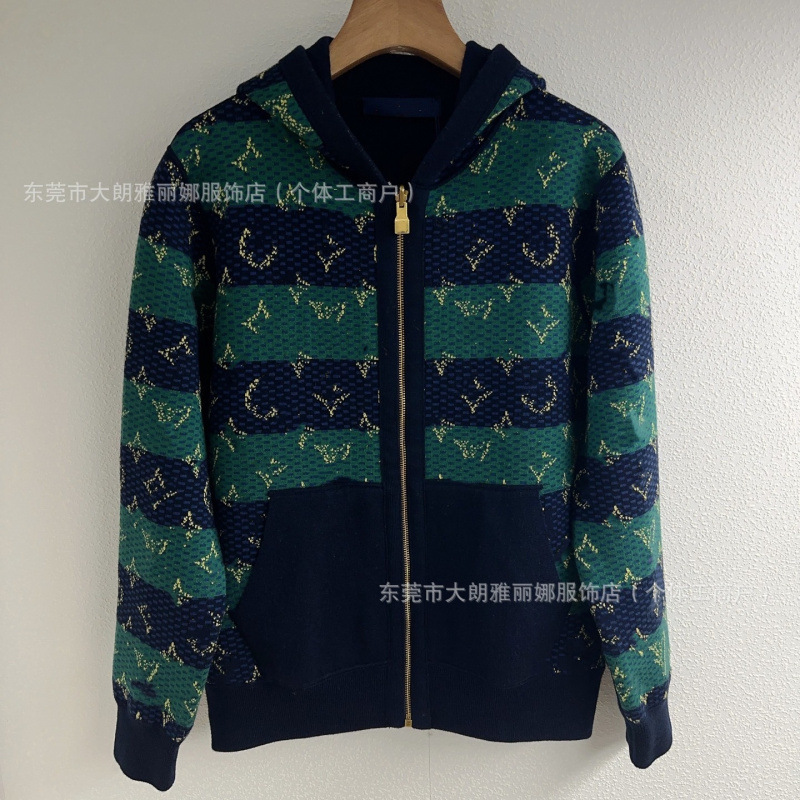 Shenzhen Nanyou Goods L Brand~Top~Premium Version 25 Early Autumn New Style Double-Sided Wearable Monogram Knitted Hooded Cardigan Shenzhen Nanyou Goods L Brand~Top~Premium Version 25 Early Autumn New Style Double-Sided Wearable Monogram Knitted Hooded Cardigan