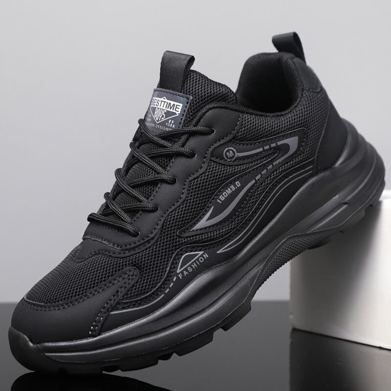 2026 Black Mesh Casual Trendy Unisex Dad Shoes Spring and Autumn Soft-Soled Sports Running Shoes Wholesale