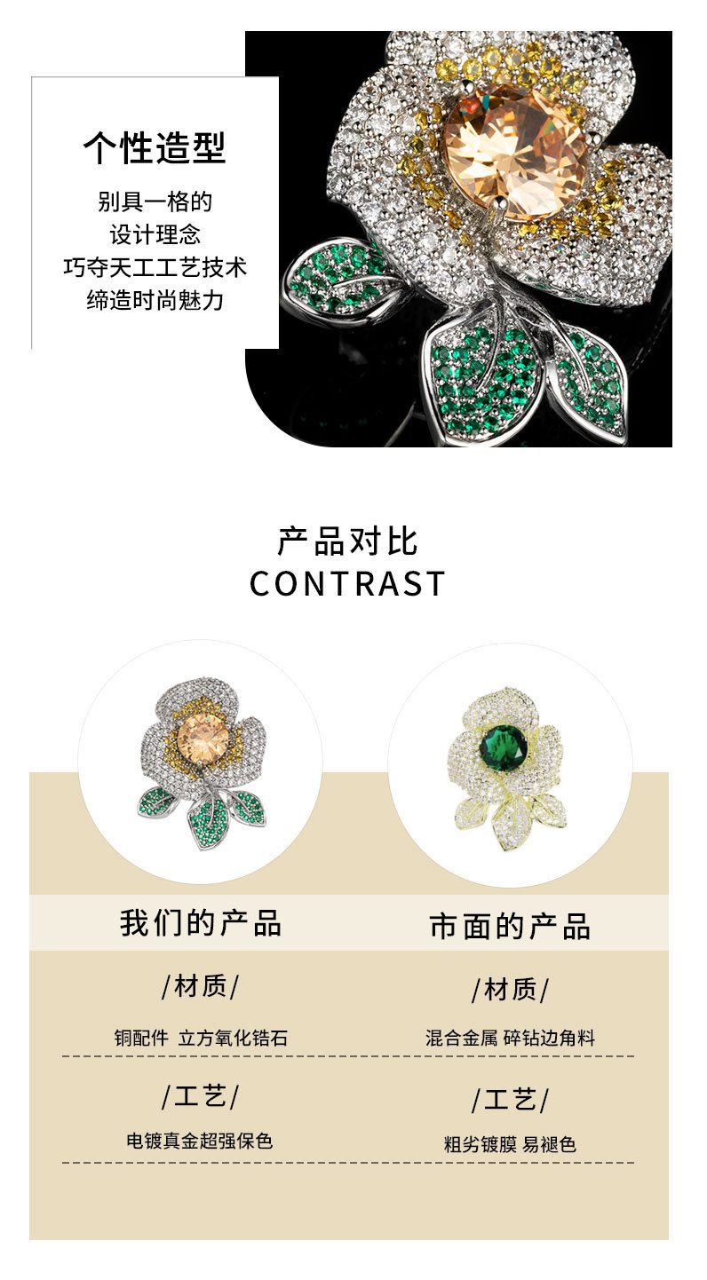 时尚轻奢风优雅花朵胸针小众高级感花卉别针新款西装外