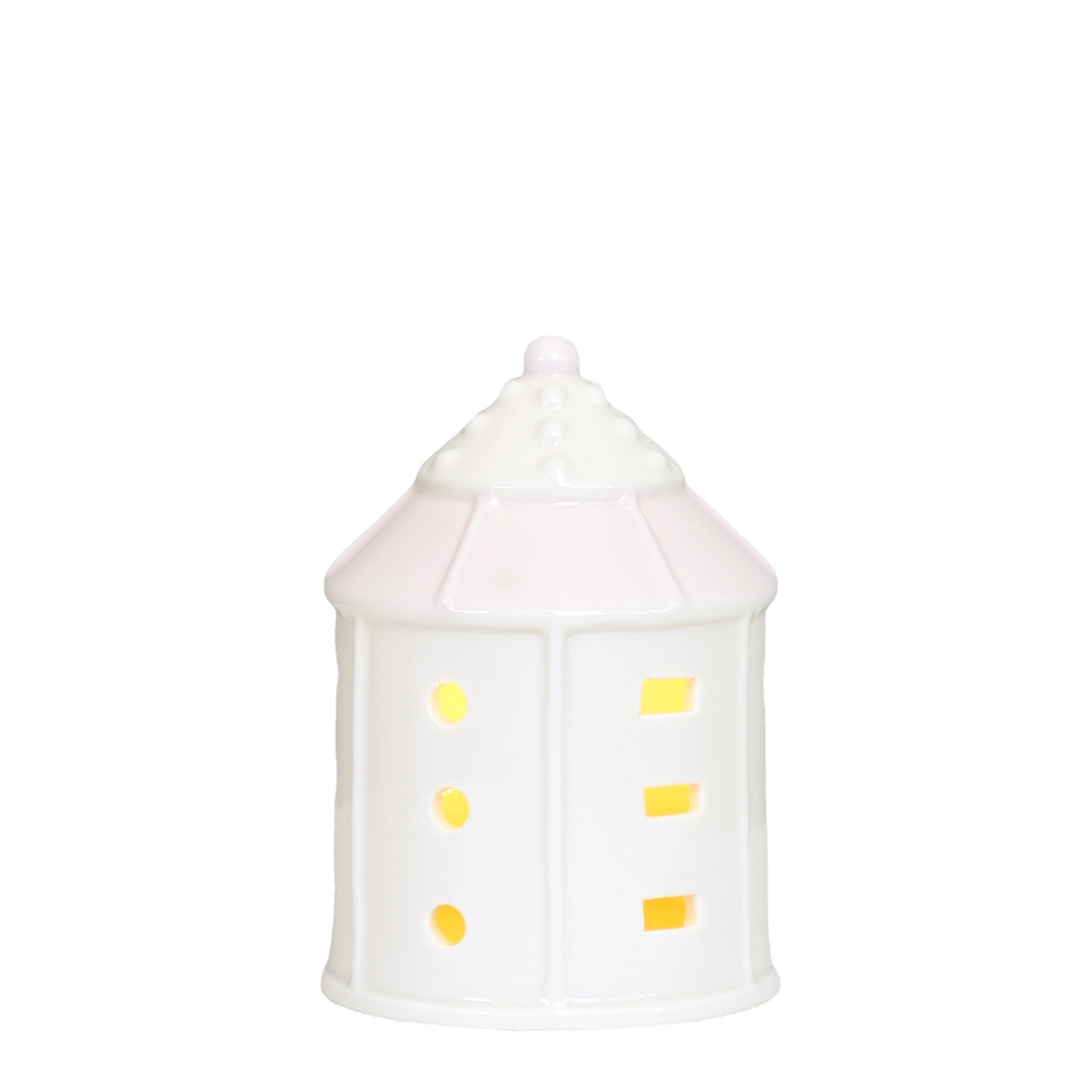 Casa de cerámica alta temperatura americana Comercio exterior pastoral porcelana artesanía decoración estudio entrada hueco noche luz ambiente