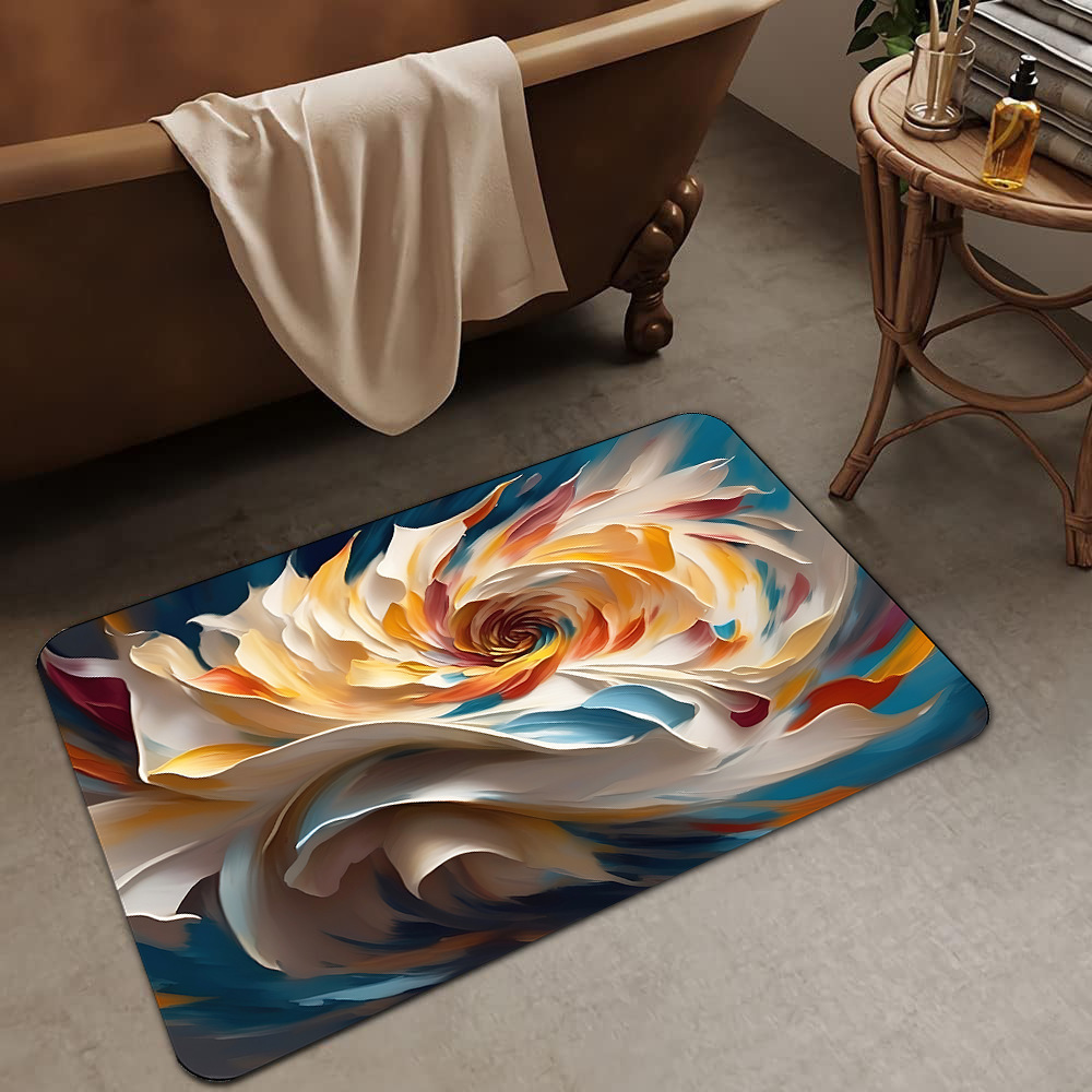 Alfombrilla de barro de diatomeas de flores tridimensionales de lujo ligero transfronterizo, alfombrilla de baño, alfombrilla de pie absorbente y antideslizante para el hogar, alfombrilla de entrada