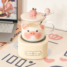 可烧水保温养生壶生日礼物送女友高颜值玻璃杯办公室平底加热杯子