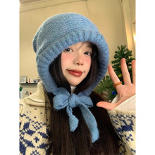 包包帽子两用巴拉克拉法帽绑带堆堆帽冬季保暖百搭针织毛线帽女潮