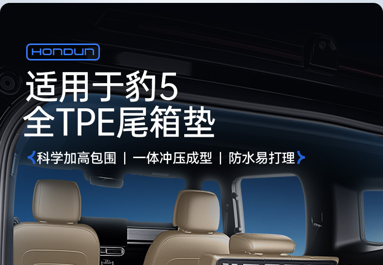 Suitable for Fang Cheng Bao Leopard 5 Trunk Mat, 25 Models Tpe Integrated Trunk Mat, Car Interior Modification Accessories