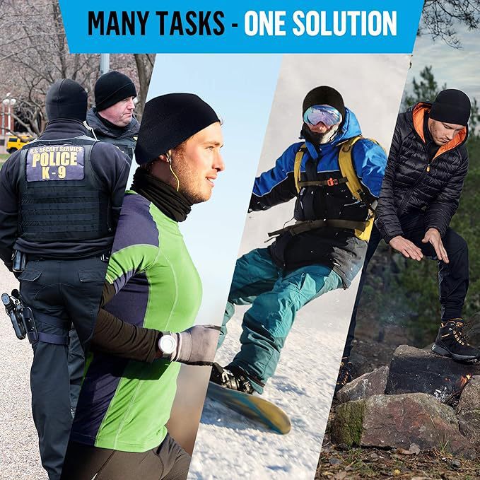 Neu Modische Ski-Fahrradmütze Klassische warme Wintermütze für Herren ohne Krempe Totenkopfmütze Weiche_voghion.com