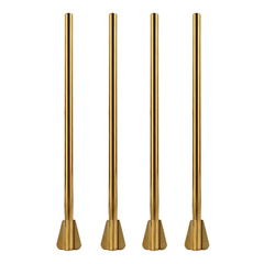 Factory direct supply of four-piece set of 304 stainless steel mixing straws, creative metal thick drinking straws with spiral head straws