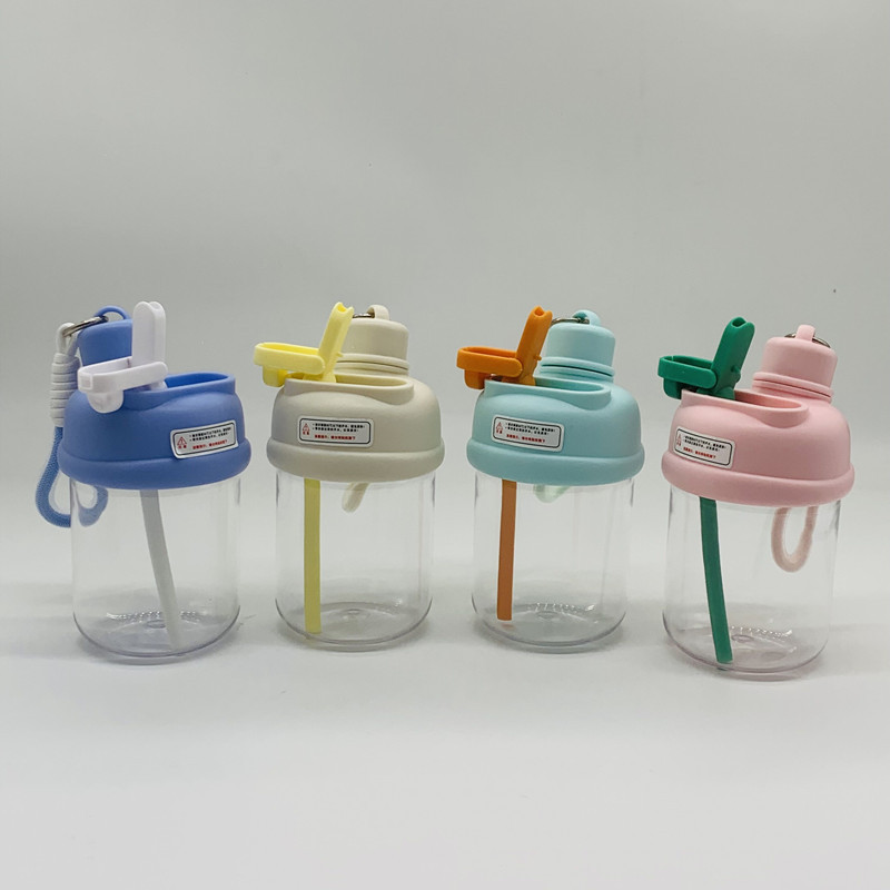 Portable Transparent Fashionable Flower Tea Straw Direct Drinking Water Cup Student Anti-Fall Pc Student Outdoor Water Kettle Space Cup