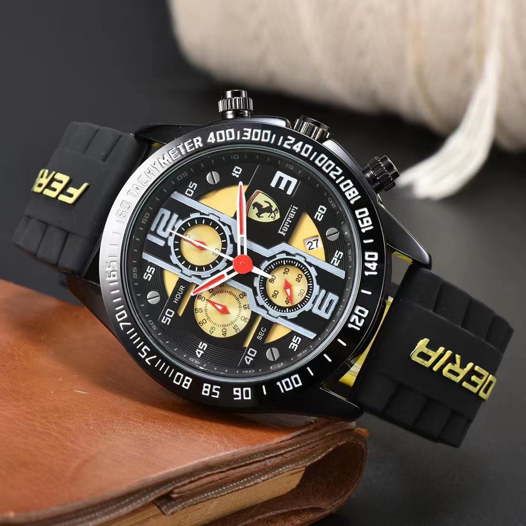 Six-pin Full-function Chronograph Rubber Belt Men's Farah Brand Casual Running Seconds Chronograph Watch Foreign Trade Explosions