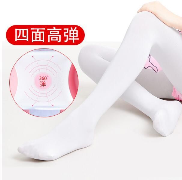 Tina 3050 Kidsren's Practice Exam Pantyhose Pure Color Girls Spring, Summer and Autumn White Practice Socks Dance Socks