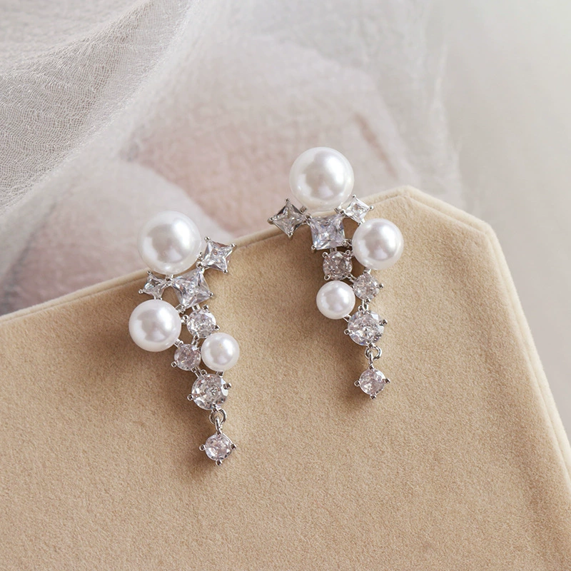 Серебряная игла, модные универсальные серьги из жемчуга, серебро 925 пробы, легкий люксовый стиль, качественный стиль, французский стиль
