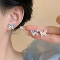 S925 Серебряная игла Мечта Серьги Банты Женский Простой Фея Легче Экстравагантная Серьги высокого уровня Конструкция Серьги