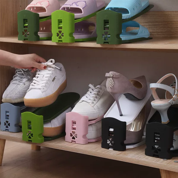 Shoe Rack Storage Artifact Integrated Household Space-saving Adjustable Storage Rack Double-layer Shoe Holder Dormitory Shoe Cabinet
