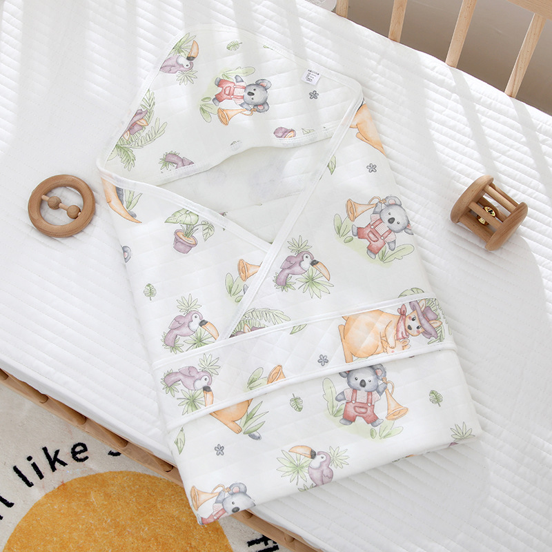 Class A Baby Cotton Padded Cotton Thin Warm Newborn Swaddling Towel Birth Room Blanket for All Seasons