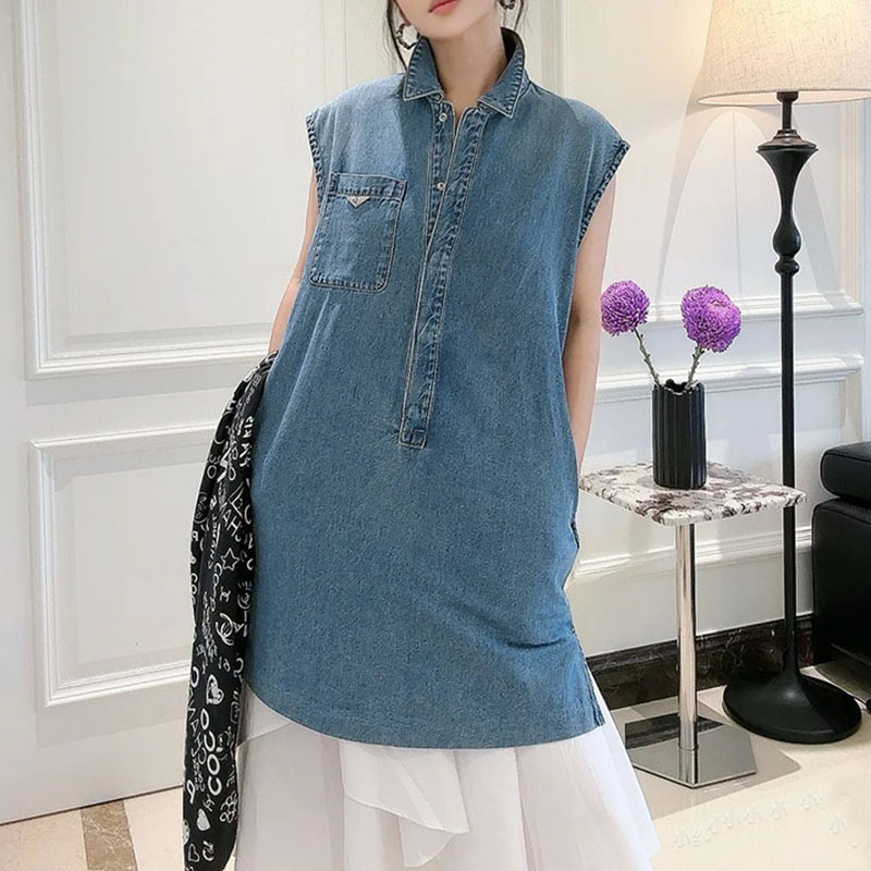 Summer fashionable denim dress sleevless