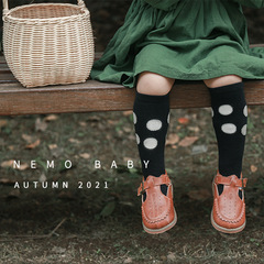 21 autumn new ins children's socks trendy baby mid-calf socks polka dot cartoon boys and girls mid-calf socks cotton