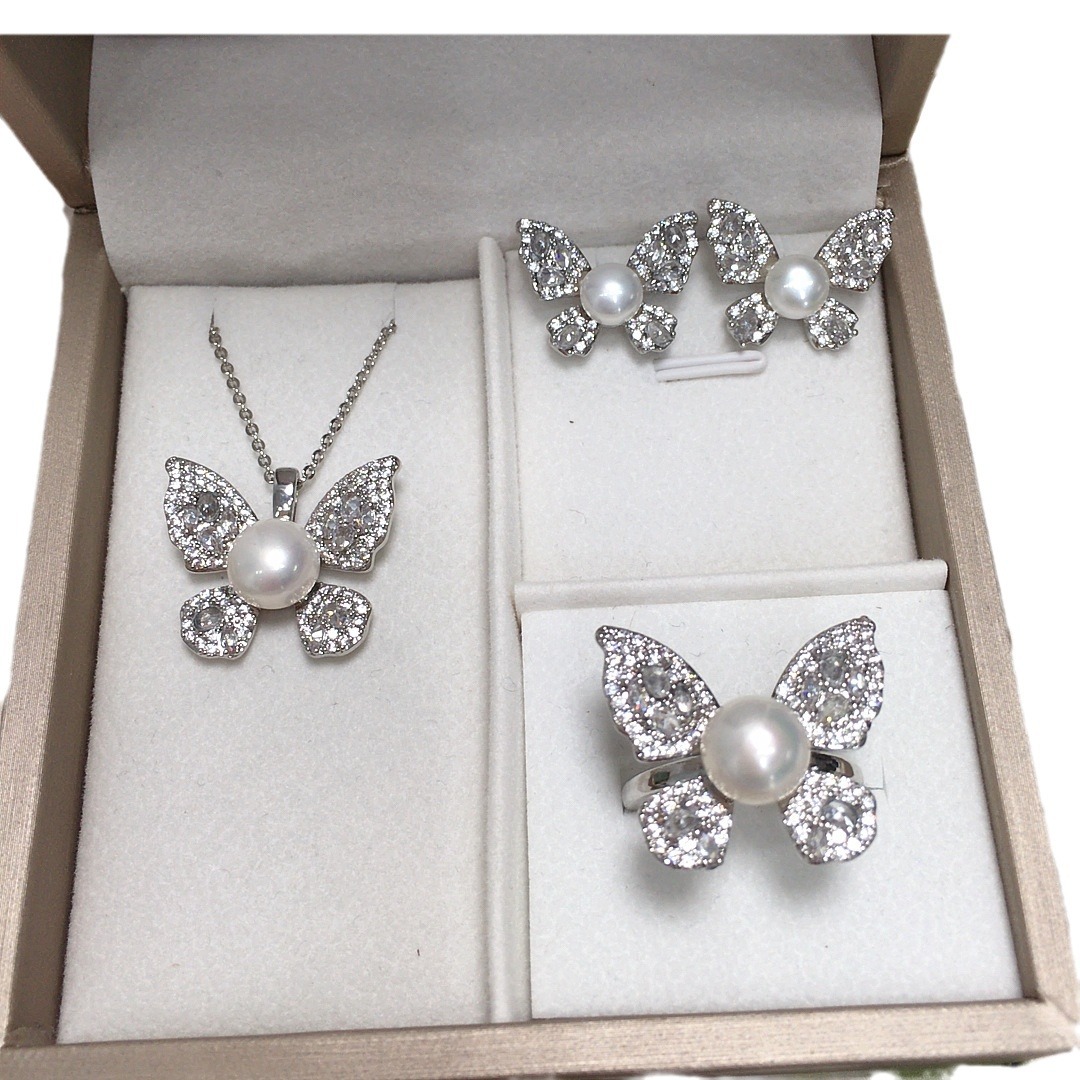 실버 화이트 진주 세트