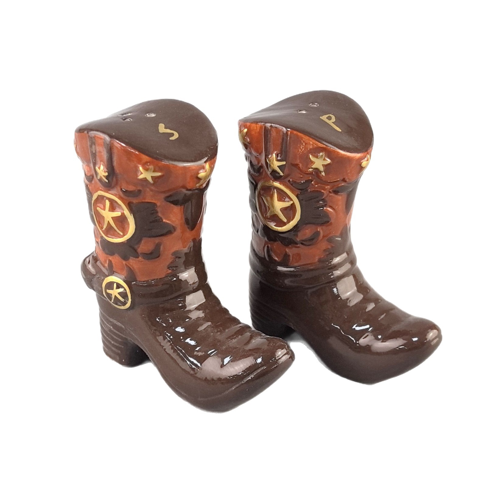 Botas de vaqueros occidentales creativas transfronterizas botas de cerámica botas de sabor domésticas personalidades de nicho artesanías de cerámica pintadas a mano