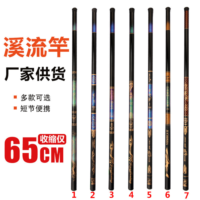 Wholesale short section hand rod fiberglass hand rod stream rod flat hand rod foreign trade telescopic fiberglass fishing rod factory