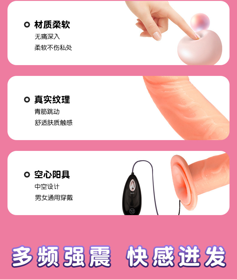 Remote-Controlled Wearable Vibrating Strap-On Pants with Realistic TPE Dildo for Couples — detail image 3