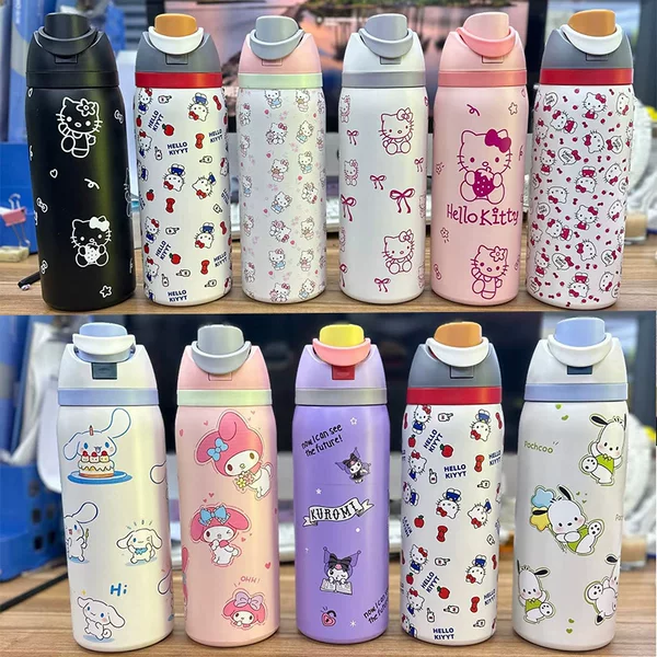 Cross-Border Owala Style Insulated Cup 304 Stainless Steel Water Bottle Portable Flip-Top Cup Hand-Held Dual-Use Cup with Straw