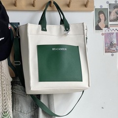 キャンバスバッグカスタム立体シンプル小学生補習リュックサック自作ファスナー型学生弁当カバーlog