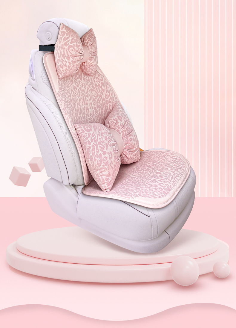 Car Headrest Lumbar Support Car Pillow Neck Pillow Lumbar Pillow Car Seat Cushion Cross-Border Leopard Print Interior Accessories
