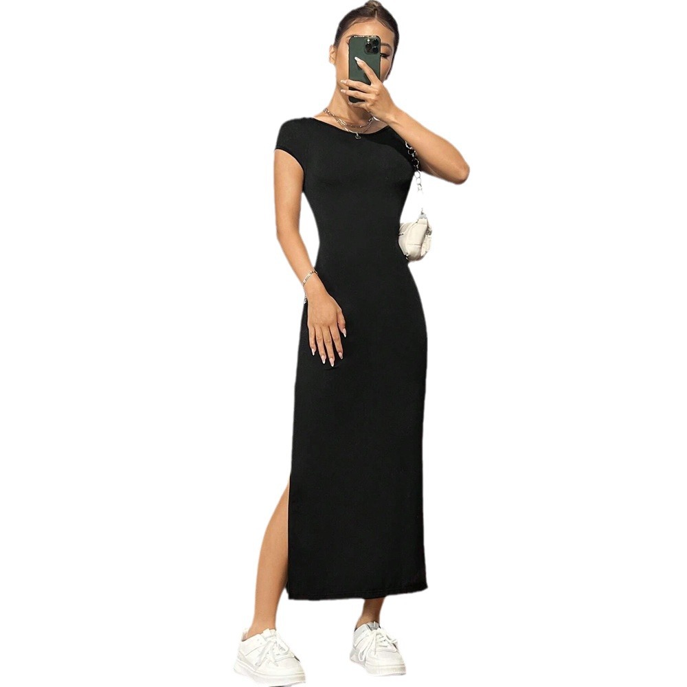 elegant knitted summer dress with sleeves sleevless