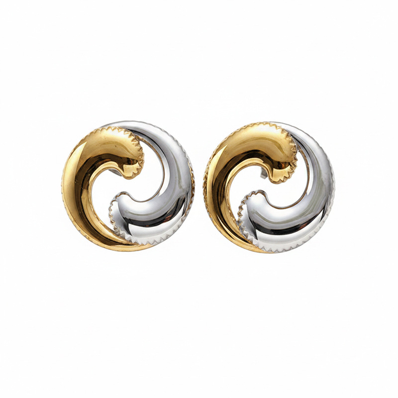 TENA Europa y los Estados Unidos transfronterizos en línea de color oro y plata aretes geométricos minimalistas de diseño de personalidad aretes al por mayor