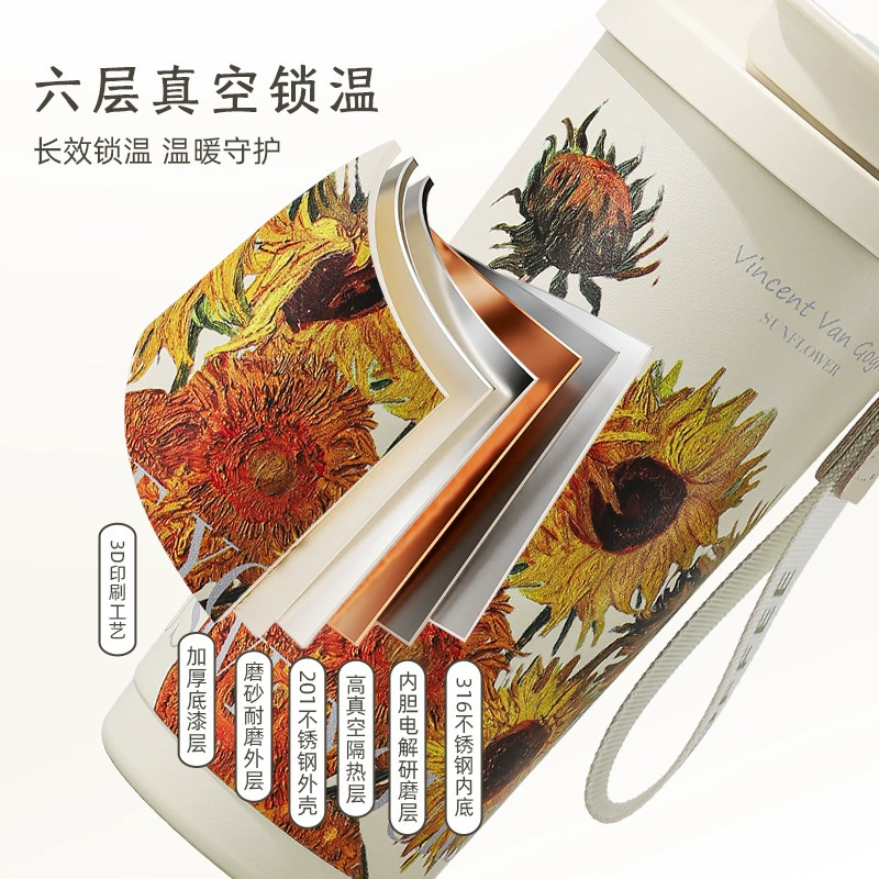 Creative high quality coffee capacious glass stainless steel, handheld tea cup