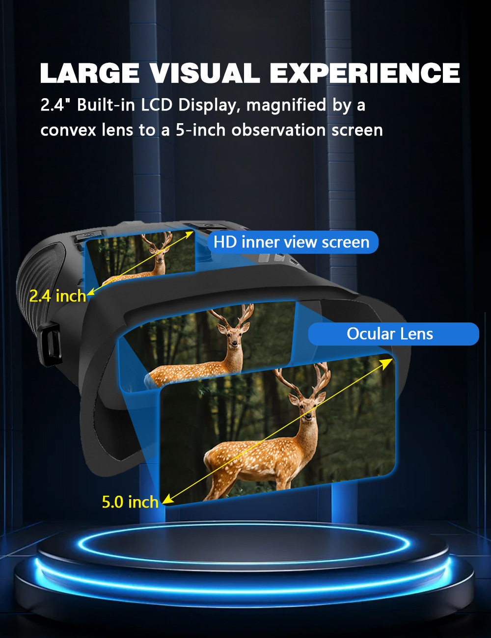 DT69 Kopfmontierte Vollfarb-WIFI-Nachtsichtbrille mit 2,5K Video-Nachtsichtfernglas GPS optional für Jagdcamping – Detail 7