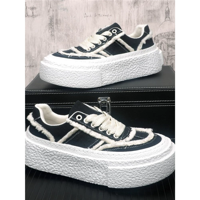 Мужская обувь 2025 новая нишевая дизайн холст обувь сетка красная гавань ветер супер огонь толстая подошва легкие белые туфли нищие туфли