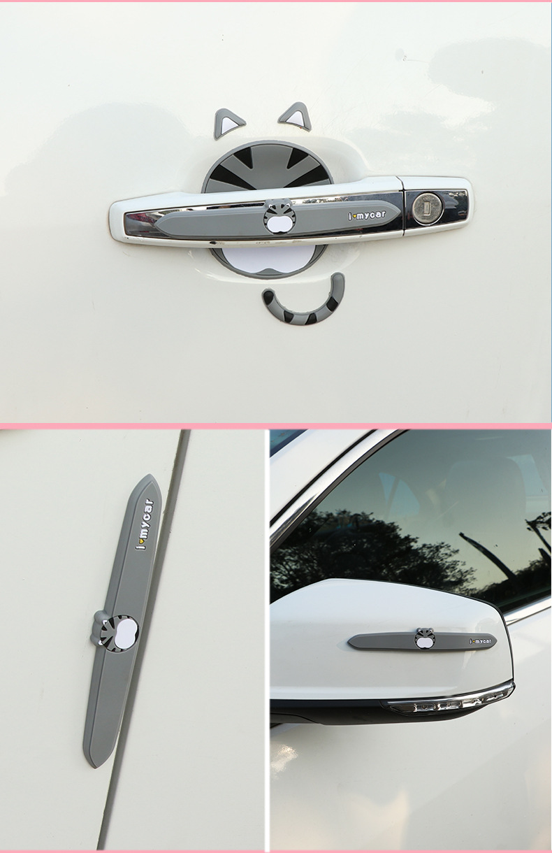 Cute Car Door Handle Anti-Scratch Stickers Cartoon Protective Film