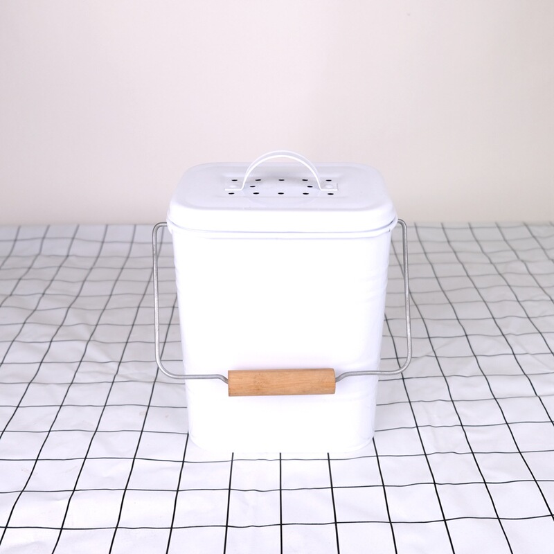 Galvanized Plate cross-border supply compost bin kitchen wet garbage storage bucket compost square kitchen waste bucket