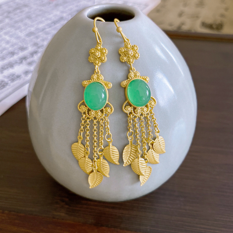 Pendientes de súper hadas de hilo de malla de flor de aguja de plata Pendientes de borla frescos pequeños coreanos Pendientes de estilo de vacaciones de temperamento dulce de nicho