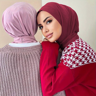 Modal Cotton New Women's Headscarf Malay Hood Three Buttons Lace-Up Hood